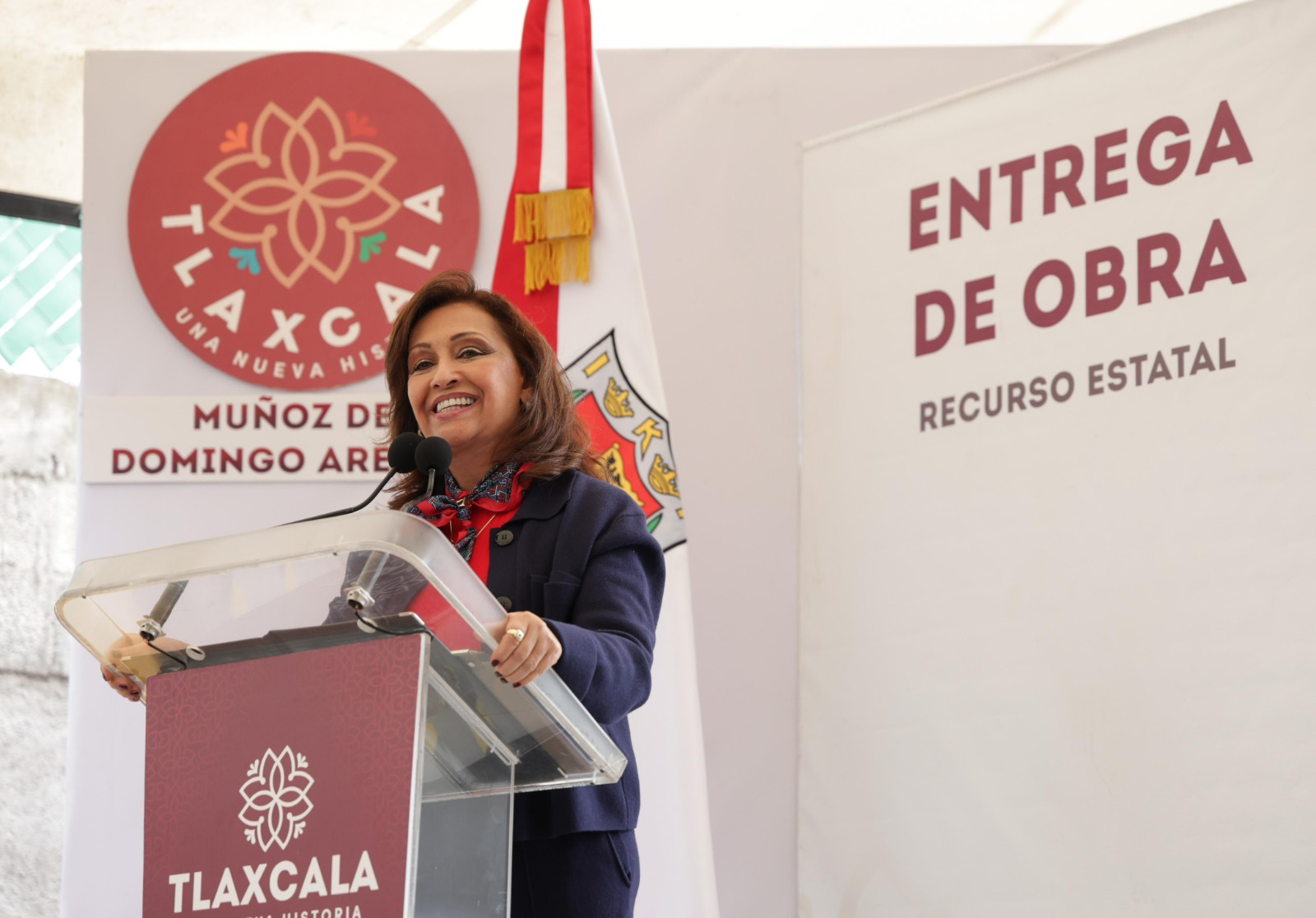 Entrega obras gobernadora Lorena Cuéllar en Muñoz de Domingo Arenas